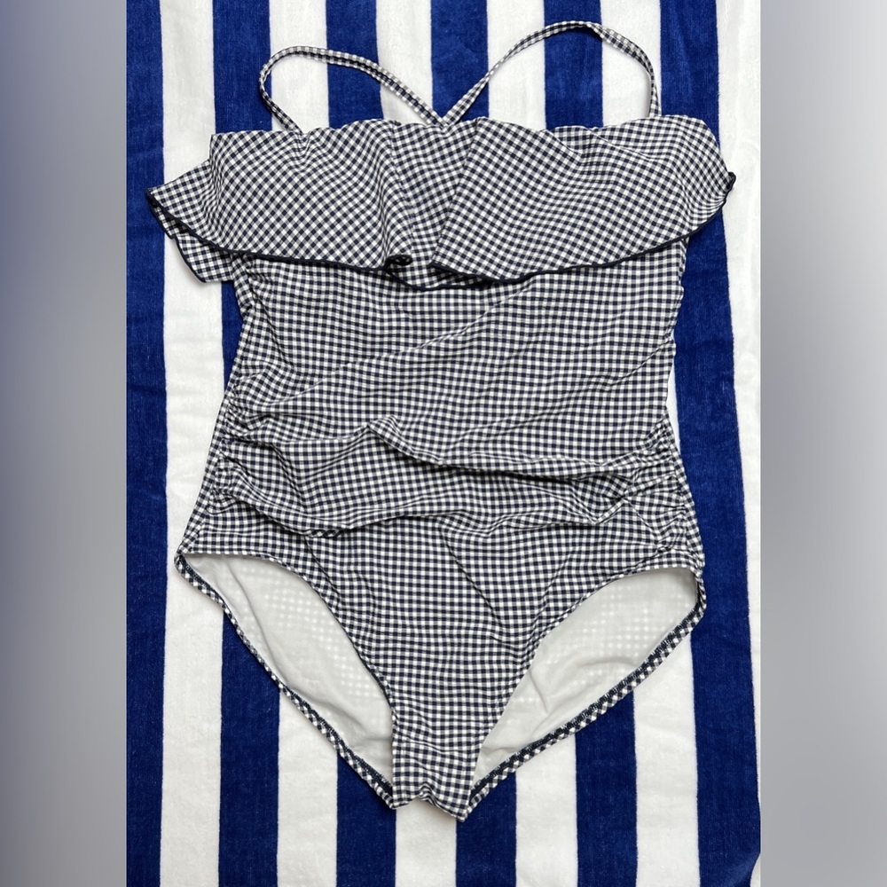 Kona Sol black & white check swimsuit